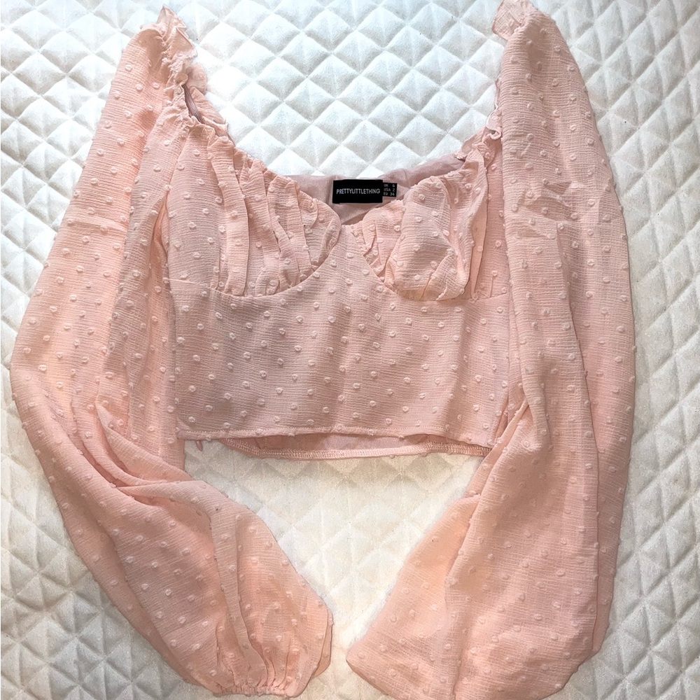 Pink long sleeve blouse